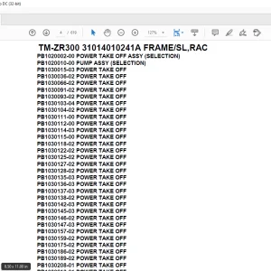 Tadano Crane TM-ZR300 31014010241A FRAME/SL,RAC Parts Manual- PDF DOWNLOAD