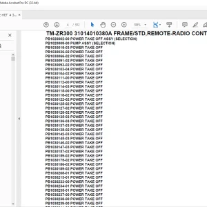 Tadano Crane TM-ZR300 31014010380A FRAME/STD,REMOTE-RADIO CONT.,HOOK-IN Parts Manual - PDF