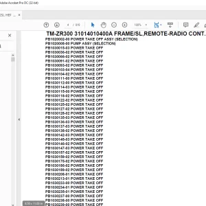 Tadano Crane TM-ZR300 31014010400A FRAME/SL,REMOTE-RADIO CONT.,HOOK-IN Parts Manual - PDF