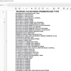 Tadano Crane TM-ZR300 31014010500A FRAME/ROUND TYPE Parts Manual - PDF DOWNLOAD