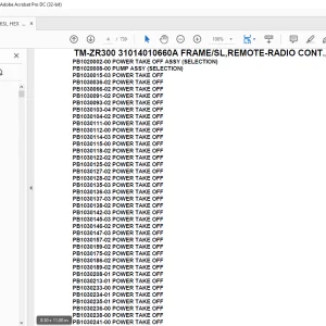Tadano Crane TM-ZR300 31014010660A FRAME/SL,REMOTE-RADIO CONT.,S-HOOK-IN Parts Manual - PDF