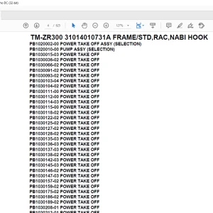 Tadano Crane TM-ZR300 31014010731A FRAME/STD,RAC,NABI HOOK Parts Manual - PDF DOWNLOAD