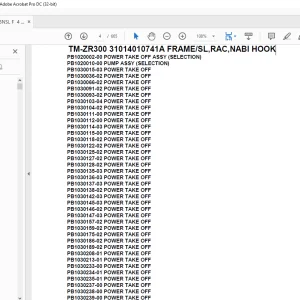 Tadano Crane TM-ZR300 31014010741A FRAME/SL,RAC,NABI HOOK Parts Manual - PDF DOWNLOAD