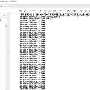 Tadano Crane TM-ZR300 31014010750A FRAME/SL,RADIO CONT.,NABI HOOK Parts Manual - PDF
