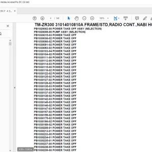 Tadano Crane TM-ZR300 31014010810A FRAMESTD,RADIO CONT.,NABI HOOK Parts Manual - PDF
