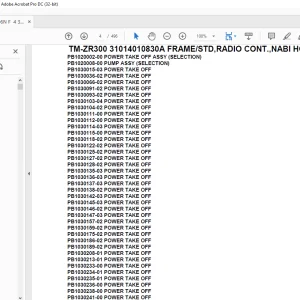 Tadano Crane TM-ZR300 31014010830A FRAME/STD,RADIO CONT.,NABI HOOK Parts Manual - PDF