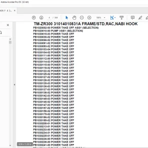 Tadano Crane TM-ZR300 31014010831A FRAME/STD,RAC,NABI HOOK Parts Manual - PDF DOWNLOAD