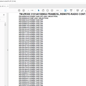 Tadano Crane TM-ZR300 31014010890A FRAME/SL,REMOTE-RADIO CONT.,HOOK-IN Parts Manual - PDF