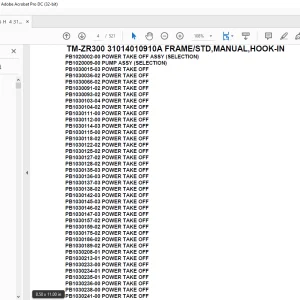 Tadano Crane TM-ZR300 31014010910A FRAME/STD,MANUAL,HOOK-IN Parts Manual - PDF DOWNLOAD