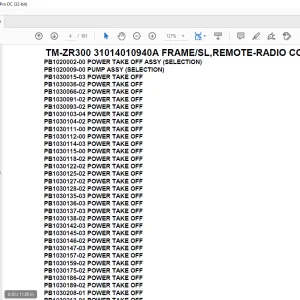 Tadano Crane TM-ZR300 31014010940A FRAME/SL,REMOTE-RADIO CONT.,HOOK-IN Parts Manual -PDF