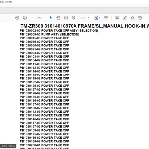 Tadano Crane TM-ZR300 31014010970A FRAME/SL,MANUAL,HOOK-IN,WITH R/J Parts Manual - PDF DOWNLOAD