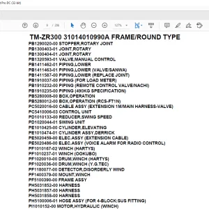 Tadano Crane TM-ZR300 31014010990A FRAME/ROUND TYPE Parts Manual - PDF DOWNLOAD