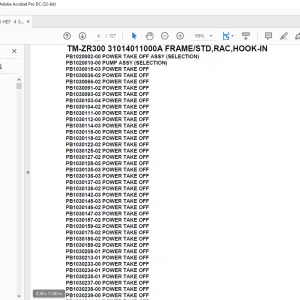 Tadano Crane TM-ZR300 31014011000A FRAME/STD,RAC,HOOK-IN Parts Manual - PDF DOWNLOAD