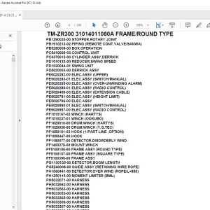 Tadano Crane TM-ZR300 31014011080A FRAME/ROUND TYPE Parts Manual - PDF DOWNLOAD