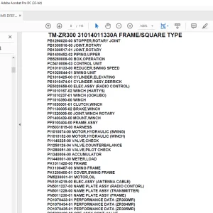 Tadano Crane TM-ZR300 31014011330A FRAME/SQUARE TYPE Parts Manual - PDF DOWNLOAD