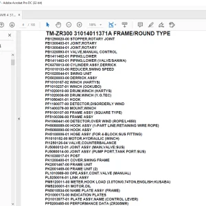 Tadano Crane TM-ZR300 31014011371A FRAME/ROUND TYPE Parts Manual - PDF DOWNLOAD