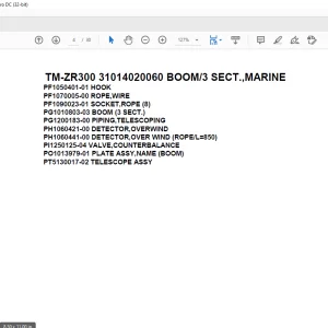 Tadano Crane TM-ZR300 31014020060 BOOM/3 SECT.,MARINE Parts Manual - PDF DOWNLOAD