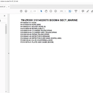 Tadano Crane TM-ZR300 31014020070 BOOM/4 SECT.,MARINE Parts Manual - PDF DOWNLOAD