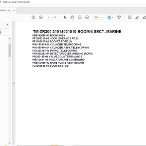 Tadano Crane TM-ZR300 31014021510 BOOM/4 SECT.MARINE Parts Manual - PDF DOWNLOAD