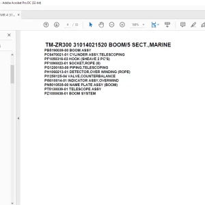 Tadano Crane TM-ZR300 31014021520 Spare Parts Manual PDF Download