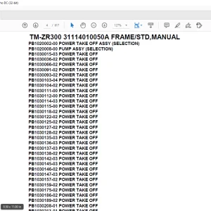 Tadano Crane TM-ZR300 31114010050A FRAME/STD,MANUAL Parts Manual - PDF DOWNLOAD