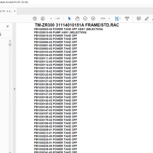 Tadano Crane TM-ZR300 31114010151A FRAME/STD,RAC Parts Manual - PDF DOWNLOAD