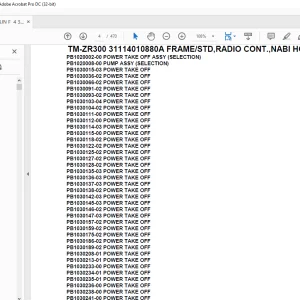 Tadano Crane TM-ZR300 31114010880A FRAME/STD,RADIO CONT.,NABI HOOK Parts Manual - PDF