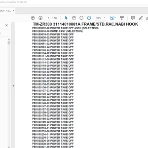Tadano Crane TM-ZR300 31114010881A FRAME/STD,RAC,NABI HOOK Parts Manual - PDF DOWNLOAD
