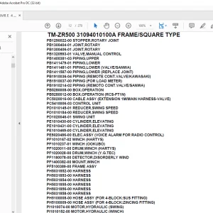 Tadano Crane TM-ZR500 31094010100A FRAME/SQUARE TYPE Parts Manual - PDF DOWNLOAD