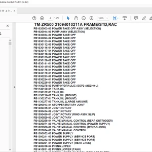 Parts Manual for Tadano Crane TM-ZR500 31094010211A PDF Download