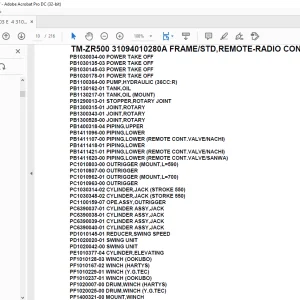 Tadano Crane TM-ZR500 31094010280A FRAME/STD,REMOTE-RADIO CONT. Parts Manual  -PDF DOWNLOAD