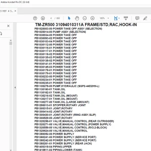 Tadano Crane TM-ZR500 31094010311A FRAME/STD,RAC,HOOK-IN Parts Manual - PDF DOWNLOAD