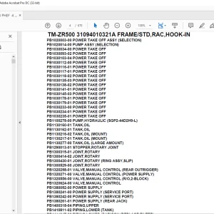 Tadano Crane TM-ZR500 31094010321A Spare Parts Manual PDF Download