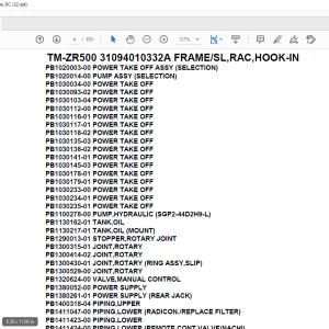 Tadano Crane TM-ZR500 31094010332A FRAME/SL,RAC,HOOK-IN Parts Manual - PDF DOWNLOAD