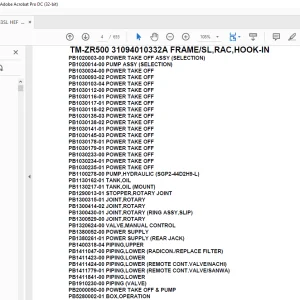 Tadano Crane TM-ZR500 31094010332A FRAME/SL,RAC,HOOK-IN Parts Manual - PDF DOWNLOAD