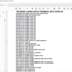 Tadano Crane TM-ZR500 31094010391A FRAME/SL,RAC,HOOK-IN Parts Manual - PDF DOWNLOAD
