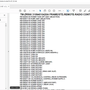 Tadano Crane TM-ZR500 31094010420A FRAME/STD,REMOTE-RADIO CONT.,HOOK-IN Parts Manual - PDF