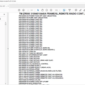 Tadano Crane TM-ZR500 31094010440A Parts List Manual PDF