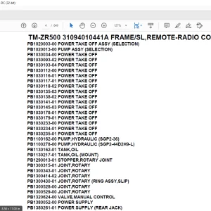 Tadano Crane TM-ZR500 31094010441A FRAME/SL,REMOTE-RADIO CONT.,HOOK-IN Parts Manual - PDF