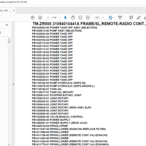Tadano Crane TM-ZR500 31094010441A FRAME/SL,REMOTE-RADIO CONT.,HOOK-IN Parts Manual - PDF