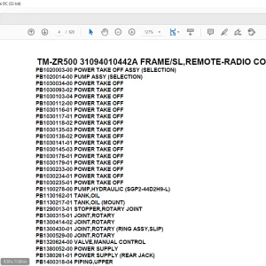 Tadano Crane TM-ZR500 31094010442A FRAME/SL,REMOTE-RADIO CONT.,HOOK-IN Parts Manual