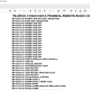 Tadano Crane TM-ZR500 31094010481A FRAMESL,REMOTE-RADIO CONT.,HOOK-IN Parts Manual - PDF