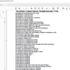 Tadano Crane TM-ZR500 31094010500A FRAME/ROUND TYPE Parts Manual - PDF DOWNLOAD