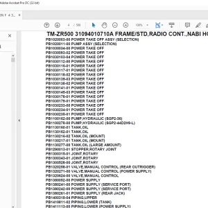 Tadano Crane TM-ZR500 31094010710A FRAME/STD,RADIO CONT.,NABI HOOK Parts Manual - PDF DOWNLOAD