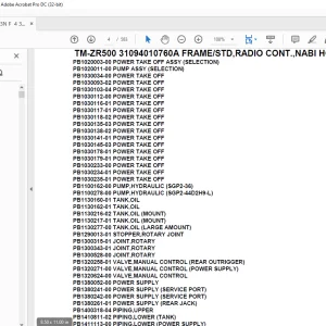 Tadano Crane TM-ZR500 31094010760A FRAMESTD,RADIO CONT.,NABI HOOK Parts Manual - PDF DOWNLOAD