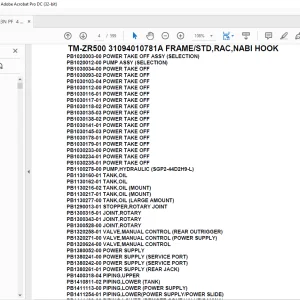 Tadano Crane TM-ZR500 31094010781A FRAME/STD,RAC,NABI HOOK Parts Manual - PDF DOWNLOAD