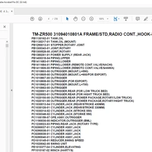 Tadano Crane  TM-ZR500 31094010801A FRAME/STD,RADIO CONT.,HOOK-IN Parts Manual - PDF DOWNLOAD