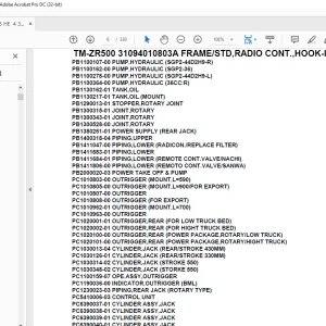 Tadano Crane  TM-ZR500 31094010803A FRAME/STD,RADIO CONT.,HOOK-IN Parts Manual - PDF DOWNLOAD