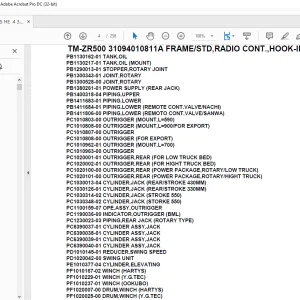 Tadano Crane TM-ZR500 31094010811A FRAME/STD,RADIO CONT.,HOOK-IN Parts Manual - PDF DOWNLOAD