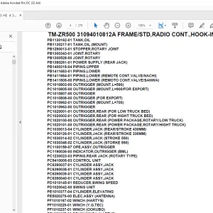 Tadano Crane TM-ZR500 31094010812A FRAME/STD,RADIO CONT.,HOOK-IN Parts Manual- PDF DOWNLOAD